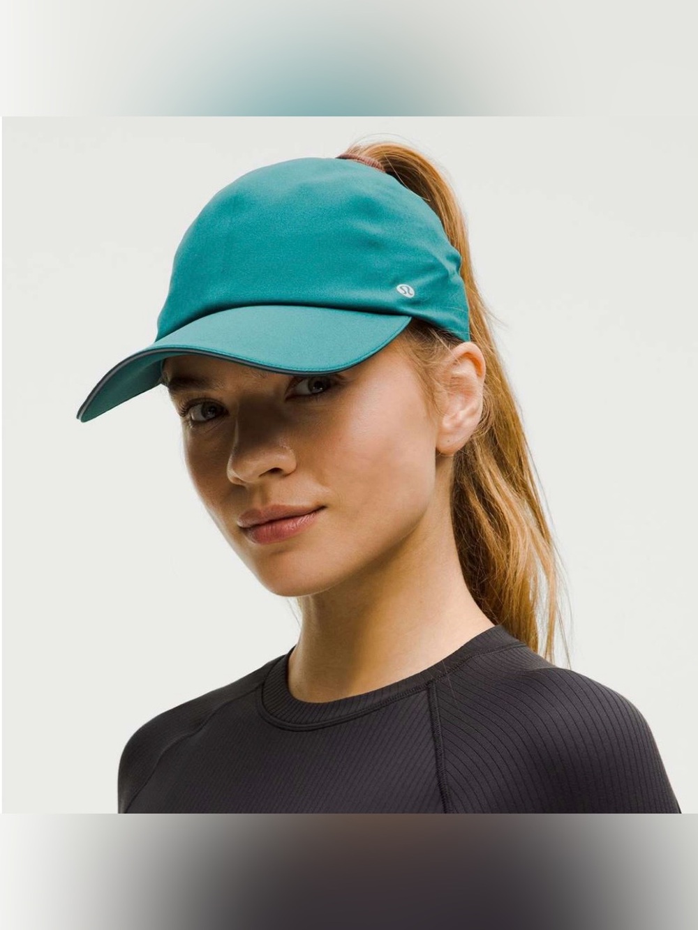 Lululemon Womens Fast and Free Ponytail Vent Running Hat Storm Teal Athletic NWT